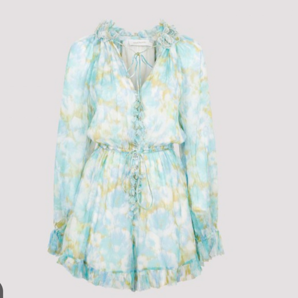 Zimmermann Floral Blue And Green Top